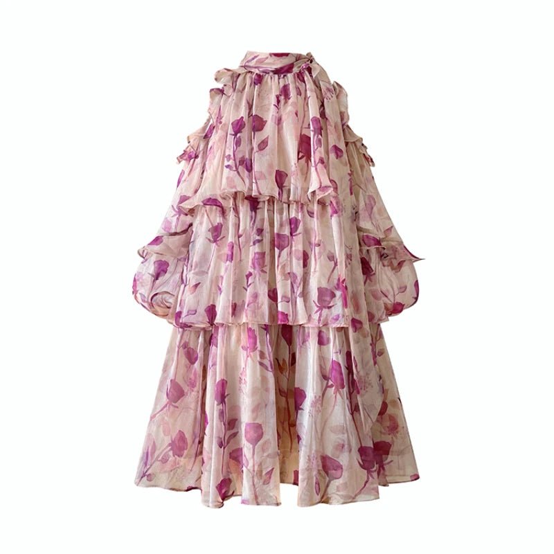 Beach Style Floral Mini Dress Woman Boho 2025 Spring Long Sleeve Party Fairy Dress Female Fashion Casual Elegant Korean Dress - PratSN