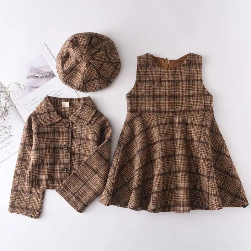 Bear Leader Fashion Kids Girls Princess 2pcs Clothes Set Autumn Winter Children Coat Outwear+Skirts Vintage Outfits Suit 2 - 12Y - PratSN