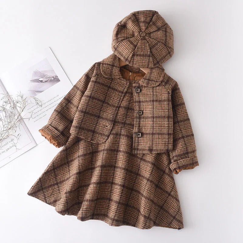 Bear Leader Fashion Kids Girls Princess 2pcs Clothes Set Autumn Winter Children Coat Outwear+Skirts Vintage Outfits Suit 2 - 12Y - PratSN
