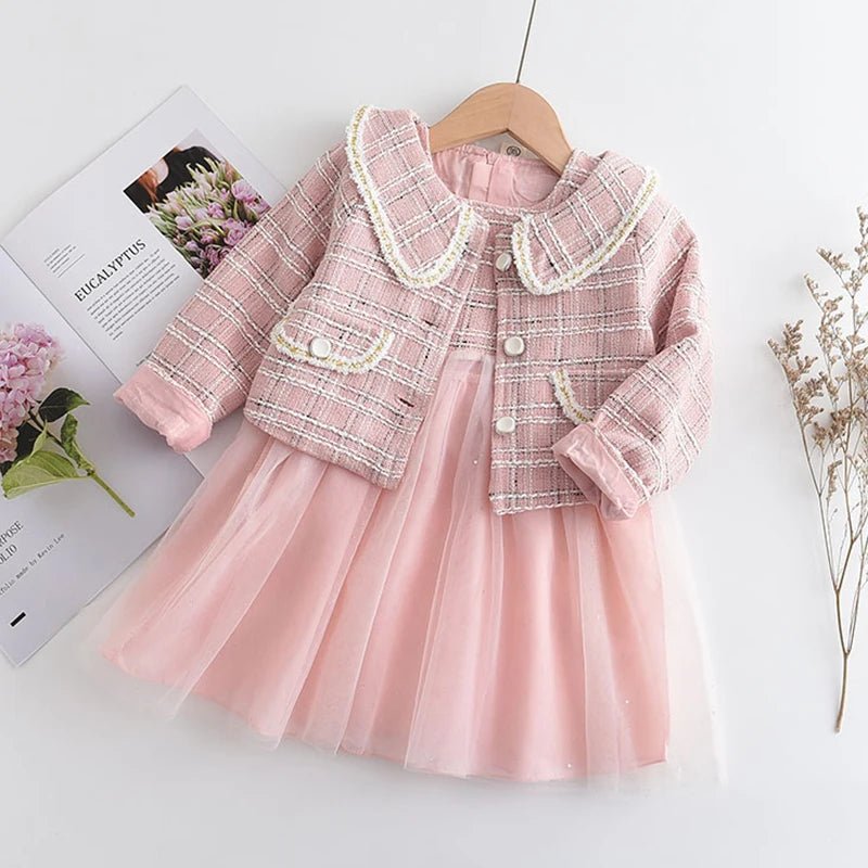 Bear Leader Fashion Kids Girls Princess 2pcs Clothes Set Autumn Winter Children Coat Outwear+Skirts Vintage Outfits Suit 2 - 12Y - PratSN