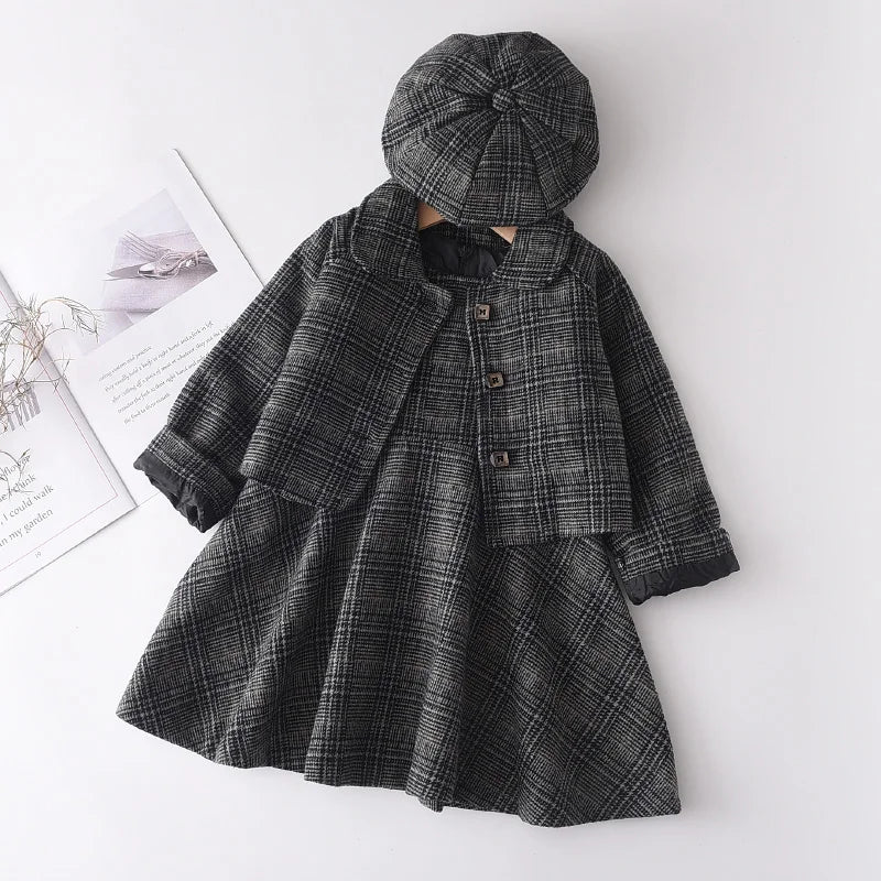 Bear Leader Fashion Kids Girls Princess 2pcs Clothes Set Autumn Winter Children Coat Outwear+Skirts Vintage Outfits Suit 2 - 12Y - PratSN
