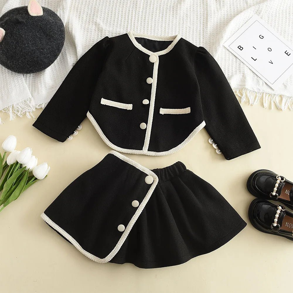 Bear Leader Fashion Kids Girls Princess 2pcs Clothes Set Autumn Winter Children Coat Outwear+Skirts Vintage Outfits Suit 2 - 12Y - PratSN