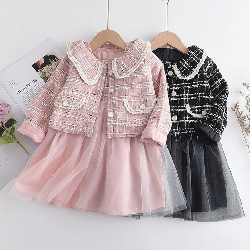 Bear Leader Fashion Kids Girls Princess 2pcs Clothes Set Autumn Winter Children Coat Outwear+Skirts Vintage Outfits Suit 2 - 12Y - PratSN
