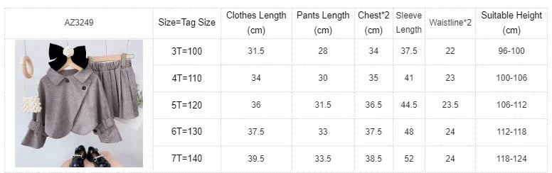 Bear Leader Fashion Kids Girls Princess 2pcs Clothes Set Autumn Winter Children Coat Outwear+Skirts Vintage Outfits Suit 2 - 12Y - PratSN