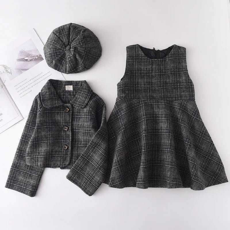 Bear Leader Fashion Kids Girls Princess 2pcs Clothes Set Autumn Winter Children Coat Outwear+Skirts Vintage Outfits Suit 2 - 12Y - PratSN