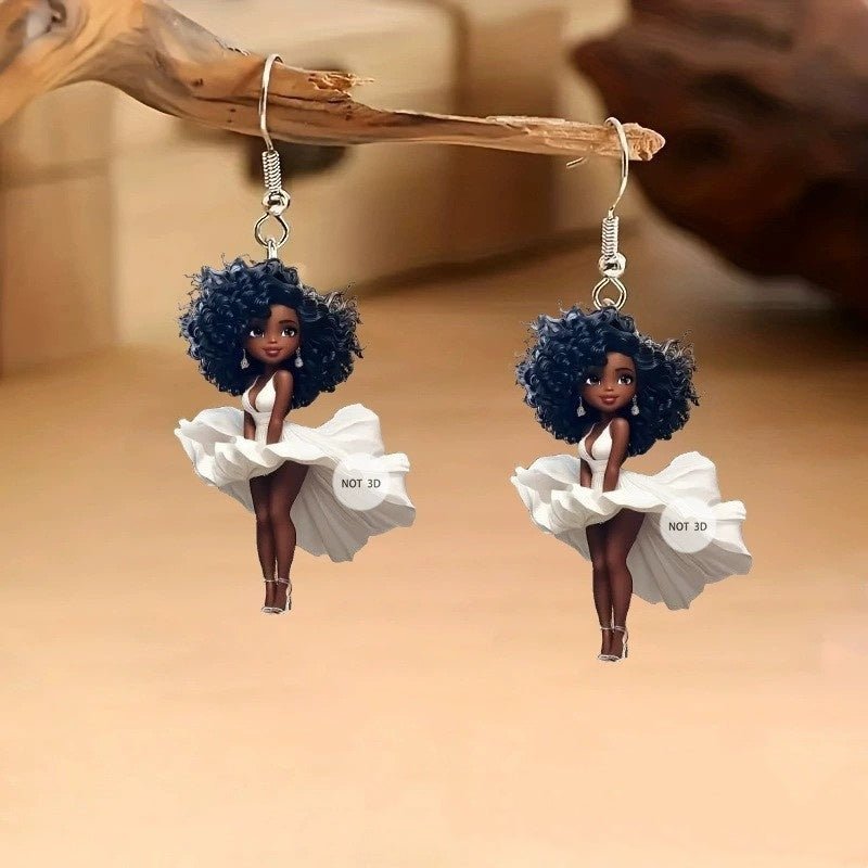 Black Beauty Hanging Earrings - PratSN