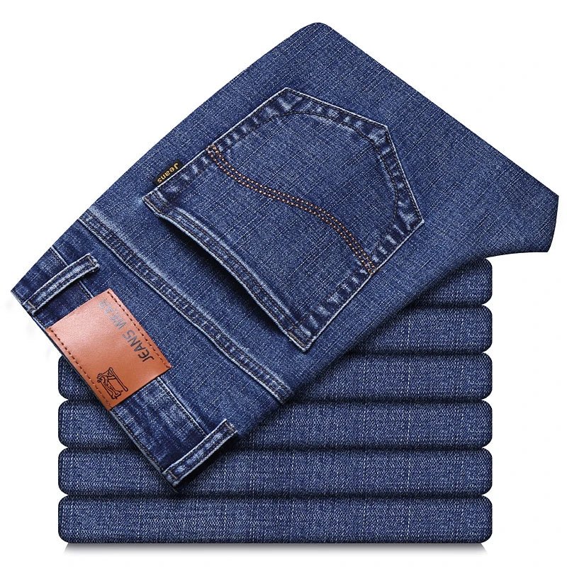 Blue Men's Stretch Jeans, Black Denim Trousers, Fashion Slim Casual Pants Asian Size 28 - 40 - PratSN