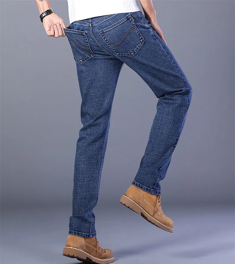 Blue Men's Stretch Jeans, Black Denim Trousers, Fashion Slim Casual Pants Asian Size 28 - 40 - PratSN