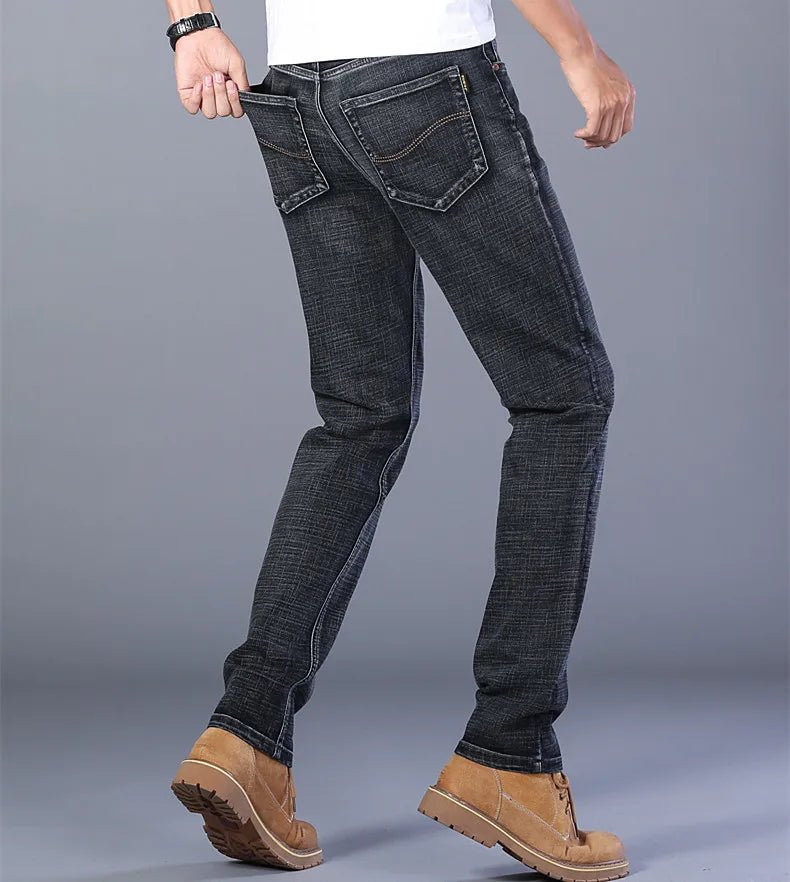 Blue Men's Stretch Jeans, Black Denim Trousers, Fashion Slim Casual Pants Asian Size 28 - 40 - PratSN