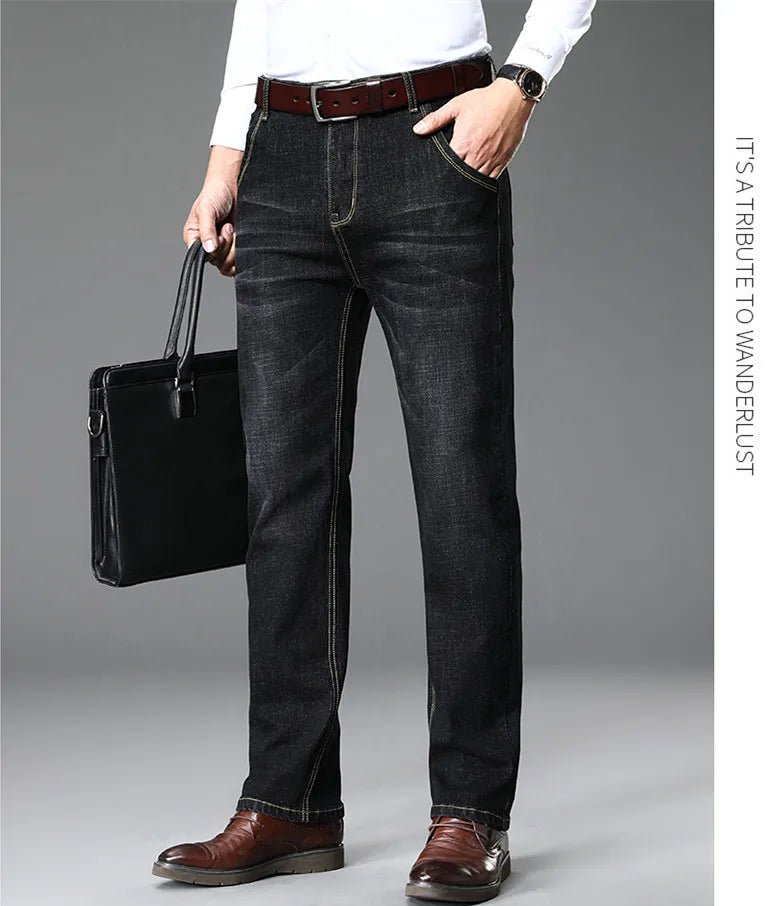 Blue Men's Stretch Jeans, Black Denim Trousers, Fashion Slim Casual Pants Asian Size 28 - 40 - PratSN