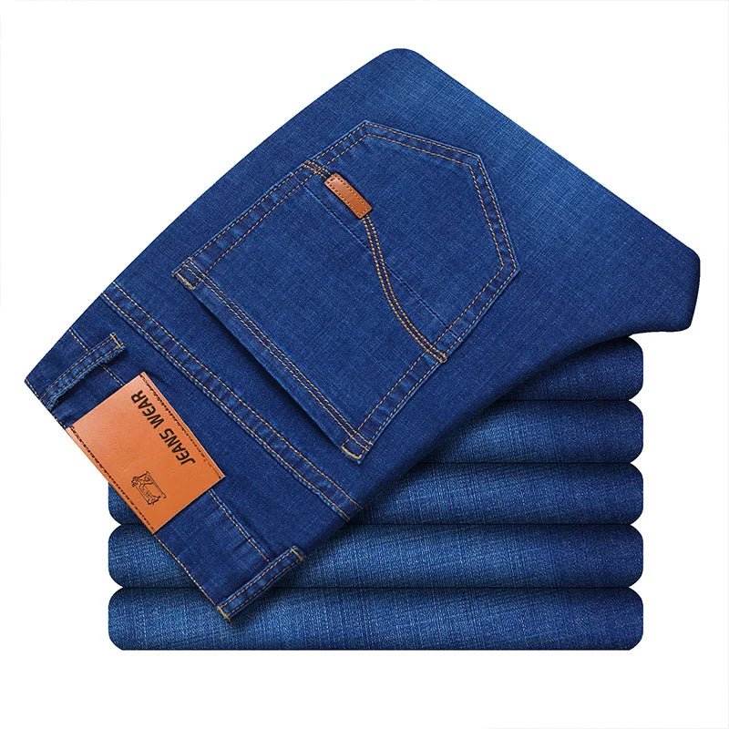 Blue Men's Stretch Jeans, Black Denim Trousers, Fashion Slim Casual Pants Asian Size 28 - 40 - PratSN