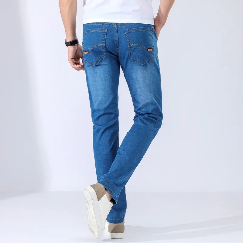 Blue Men's Stretch Jeans, Black Denim Trousers, Fashion Slim Casual Pants Asian Size 28 - 40 - PratSN