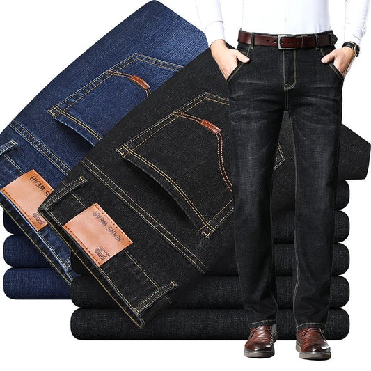 Blue Men's Stretch Jeans, Black Denim Trousers, Fashion Slim Casual Pants Asian Size 28 - 40 - PratSN