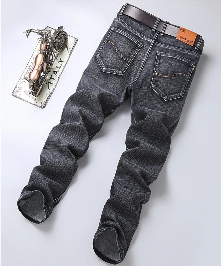 Blue Men's Stretch Jeans, Black Denim Trousers, Fashion Slim Casual Pants Asian Size 28 - 40 - PratSN