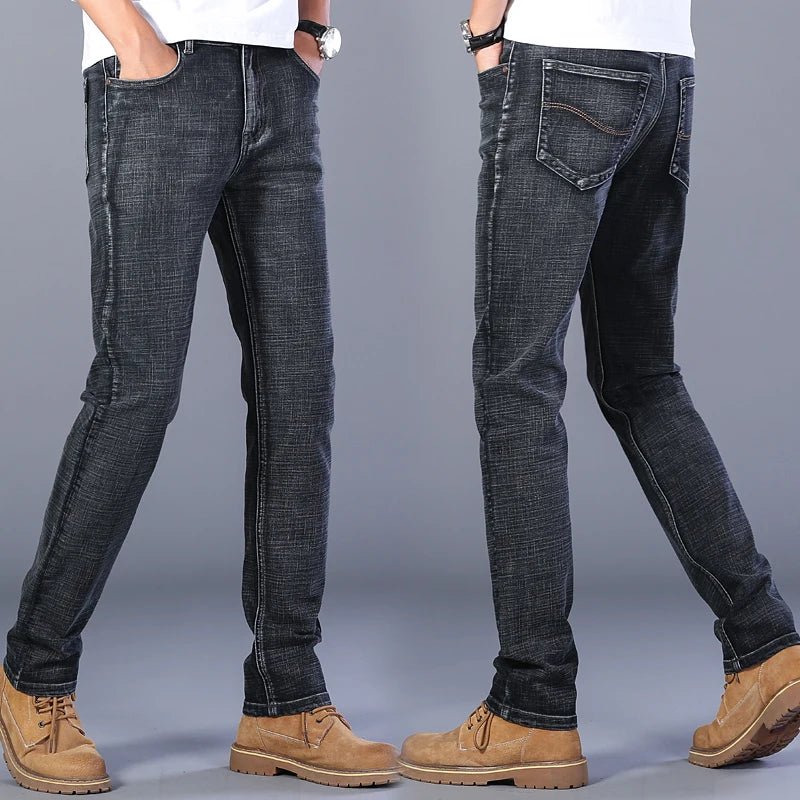 Blue Men's Stretch Jeans, Black Denim Trousers, Fashion Slim Casual Pants Asian Size 28 - 40 - PratSN
