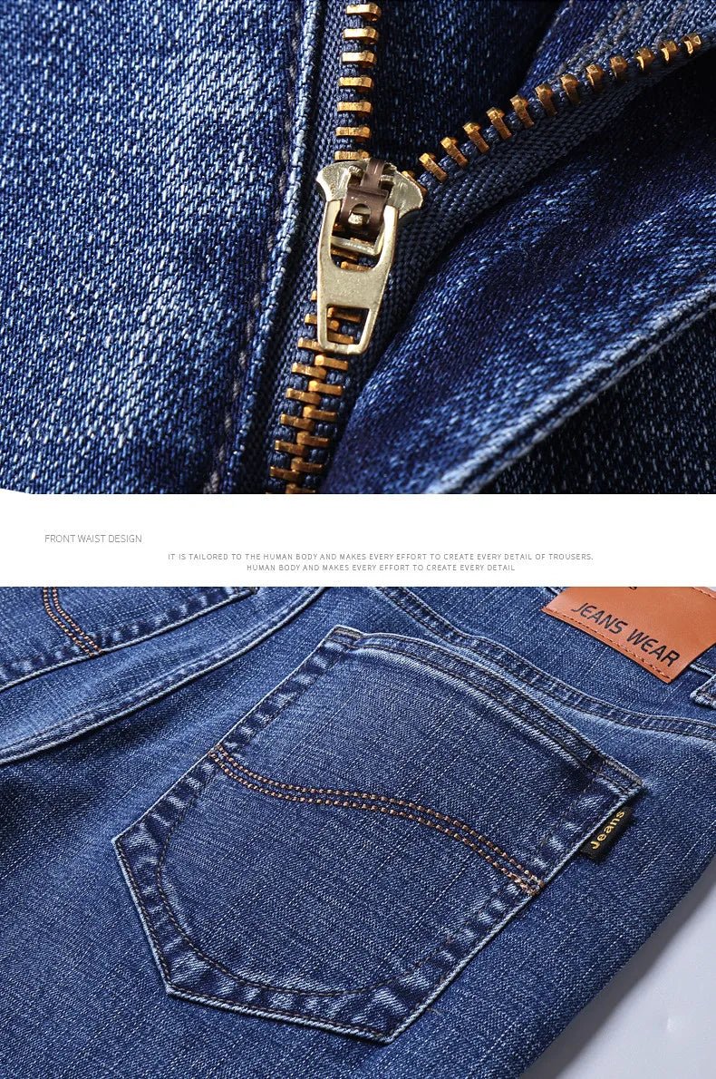 Blue Men's Stretch Jeans, Black Denim Trousers, Fashion Slim Casual Pants Asian Size 28 - 40 - PratSN