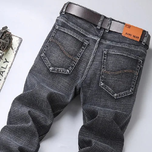 Blue Men's Stretch Jeans, Black Denim Trousers, Fashion Slim Casual Pants Asian Size 28 - 40 - PratSN