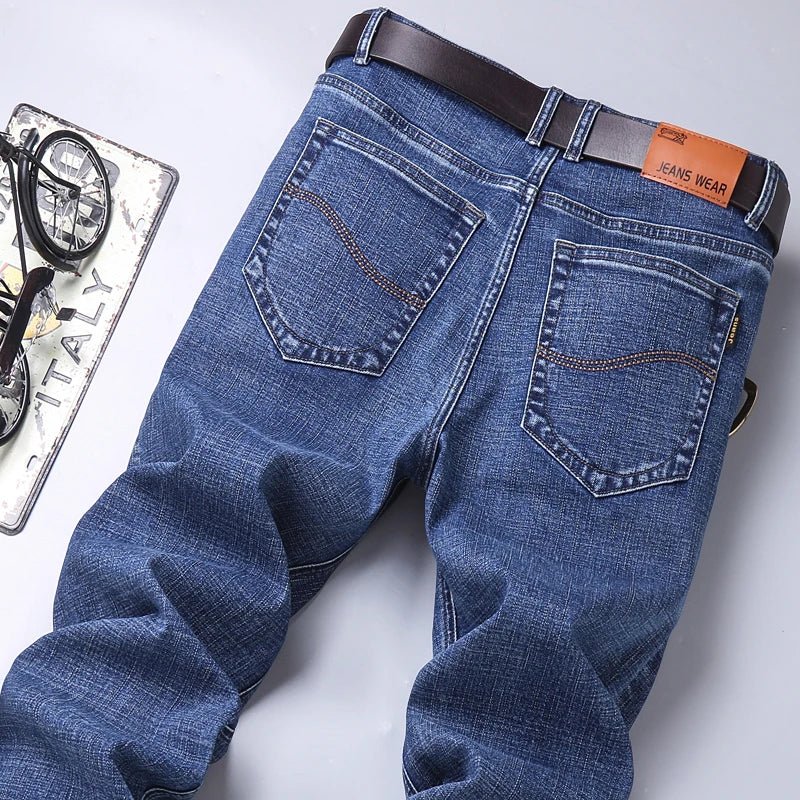 Blue Men's Stretch Jeans, Black Denim Trousers, Fashion Slim Casual Pants Asian Size 28 - 40 - PratSN