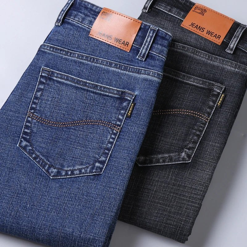 Blue Men's Stretch Jeans, Black Denim Trousers, Fashion Slim Casual Pants Asian Size 28 - 40 - PratSN