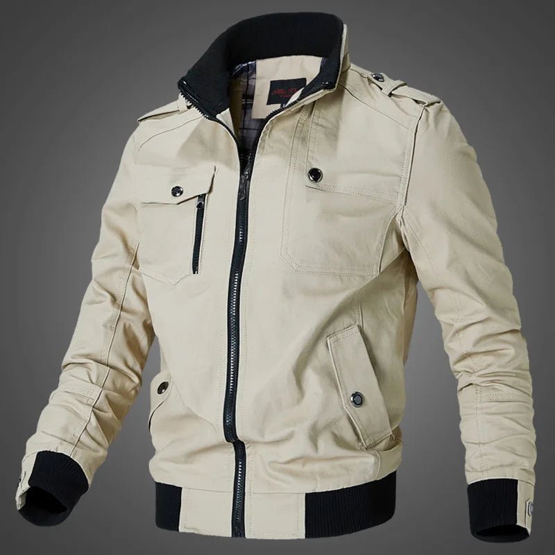 Bomber Jacket Men Fashion Casual Windbreaker Jacket Coat Men 2025 Spring Autumn New Hot Outwear Solid Stand Slim Jacket - PratSN