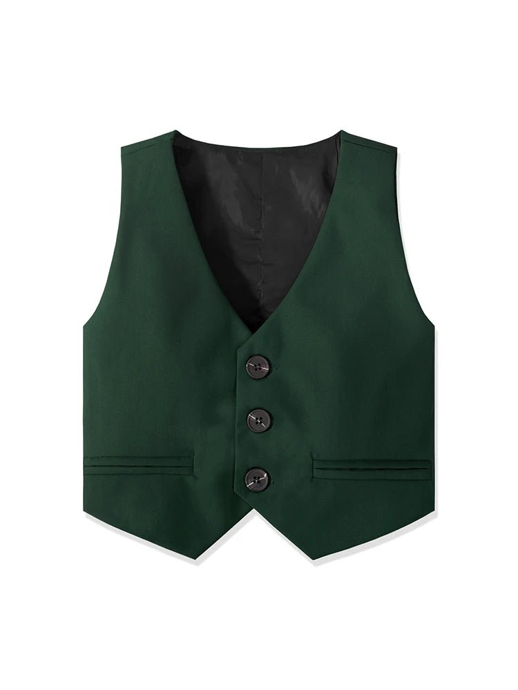 Boy Suit Dress Clothes Toddler Boy Formal Dresswear Set with Vest+Shirt+Pants+Bowtie Kids Back To School Outfits - PratSN