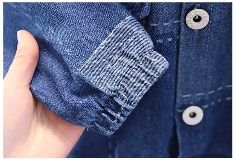 Boy's denim suit Spring and autumn new children fashion foreign style coat boy handsome fried street suit 1 2 3 7 12 15 Y - PratSN