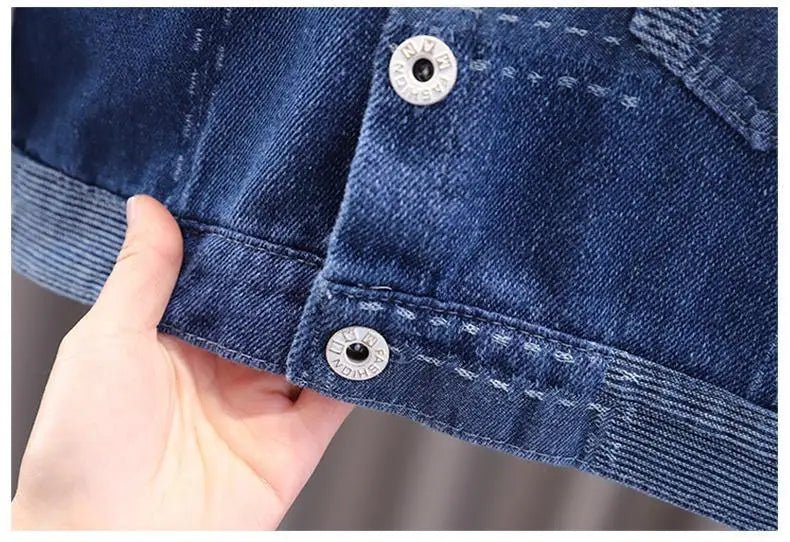 Boy's denim suit Spring and autumn new children fashion foreign style coat boy handsome fried street suit 1 2 3 7 12 15 Y - PratSN