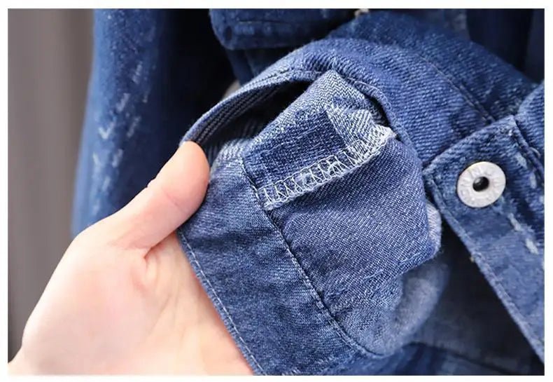 Boy's denim suit Spring and autumn new children fashion foreign style coat boy handsome fried street suit 1 2 3 7 12 15 Y - PratSN
