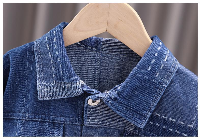Boy's denim suit Spring and autumn new children fashion foreign style coat boy handsome fried street suit 1 2 3 7 12 15 Y - PratSN