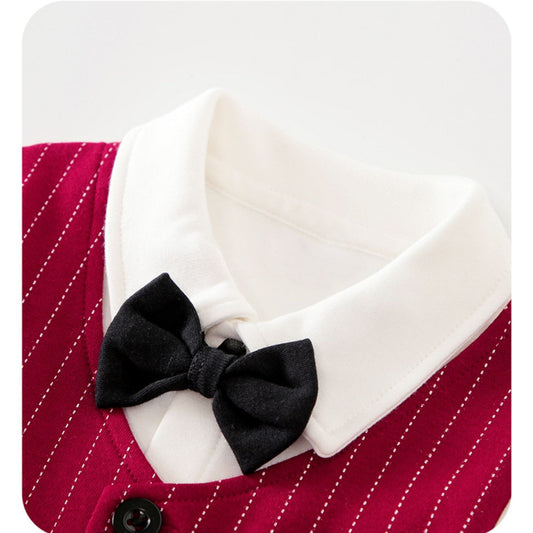 Boys' Fashion Simple Cotton Gentleman Bodysuit - PratSN