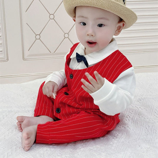 Boys' Fashion Simple Cotton Gentleman Bodysuit - PratSN