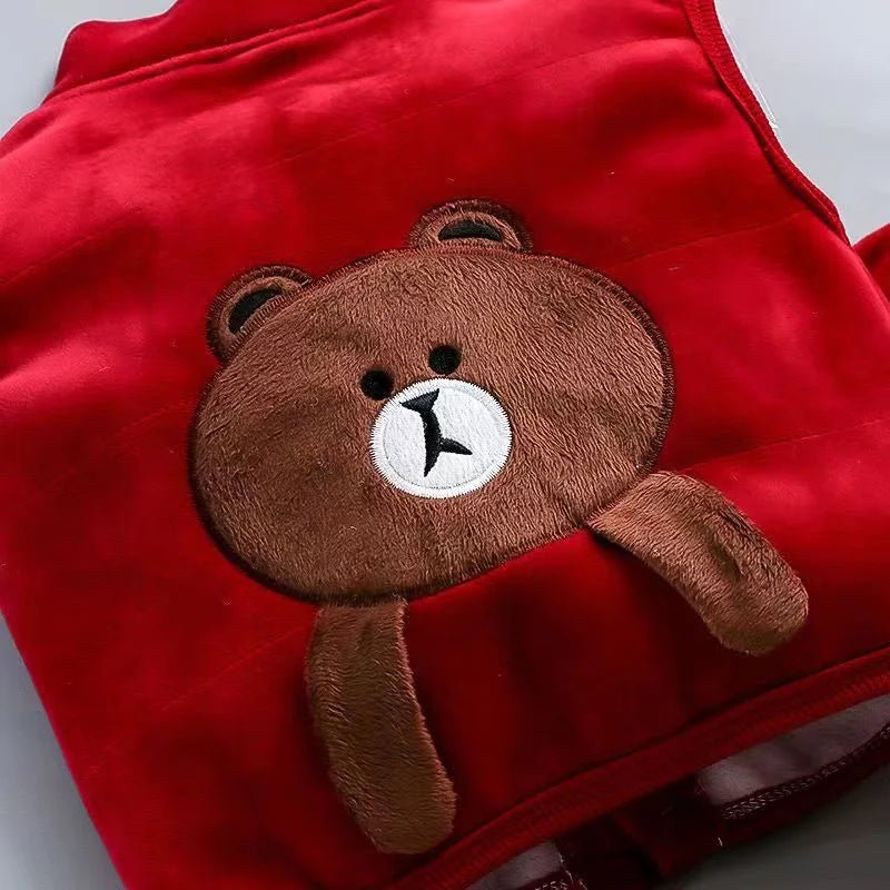 Boys Girls Padded Sets New Autumn Winter Children's Suits Kids Hooded Jackets +Pants 3Pcs Outfits Baby Spring Cartoon Clothing - PratSN