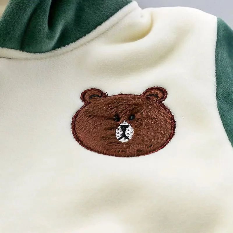 Boys Girls Padded Sets New Autumn Winter Children's Suits Kids Hooded Jackets +Pants 3Pcs Outfits Baby Spring Cartoon Clothing - PratSN