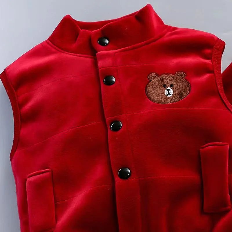 Boys Girls Padded Sets New Autumn Winter Children's Suits Kids Hooded Jackets +Pants 3Pcs Outfits Baby Spring Cartoon Clothing - PratSN