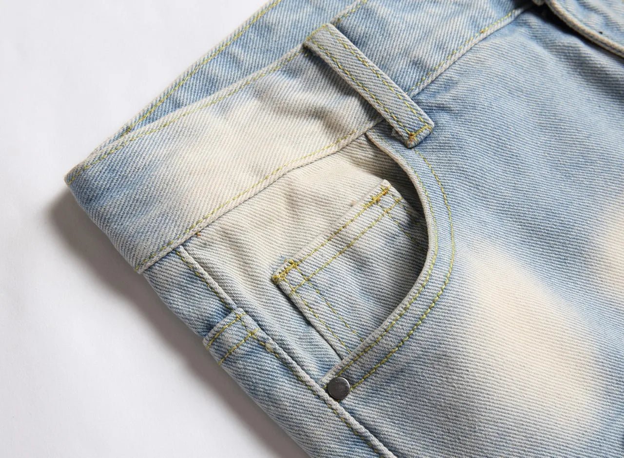 Boys' Light Blue Retro Straight - leg Ripped Jeans Children Washed Distressed Stretch Denim Trousers Big Kids Casual Pants 5 - 16y - PratSN