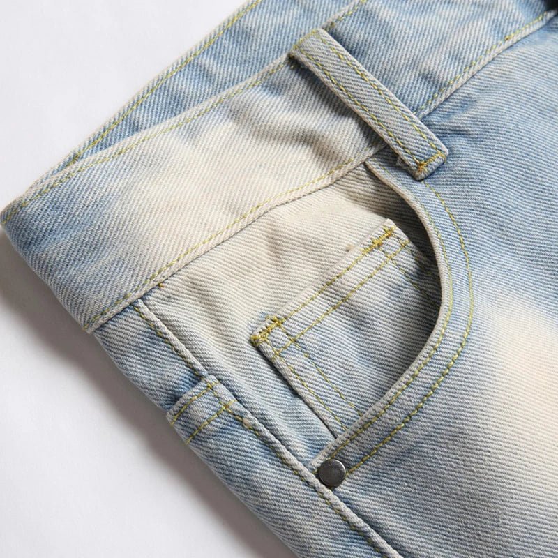 Boys' Light Blue Retro Straight - leg Ripped Jeans Children Washed Distressed Stretch Denim Trousers Big Kids Casual Pants 5 - 16y - PratSN