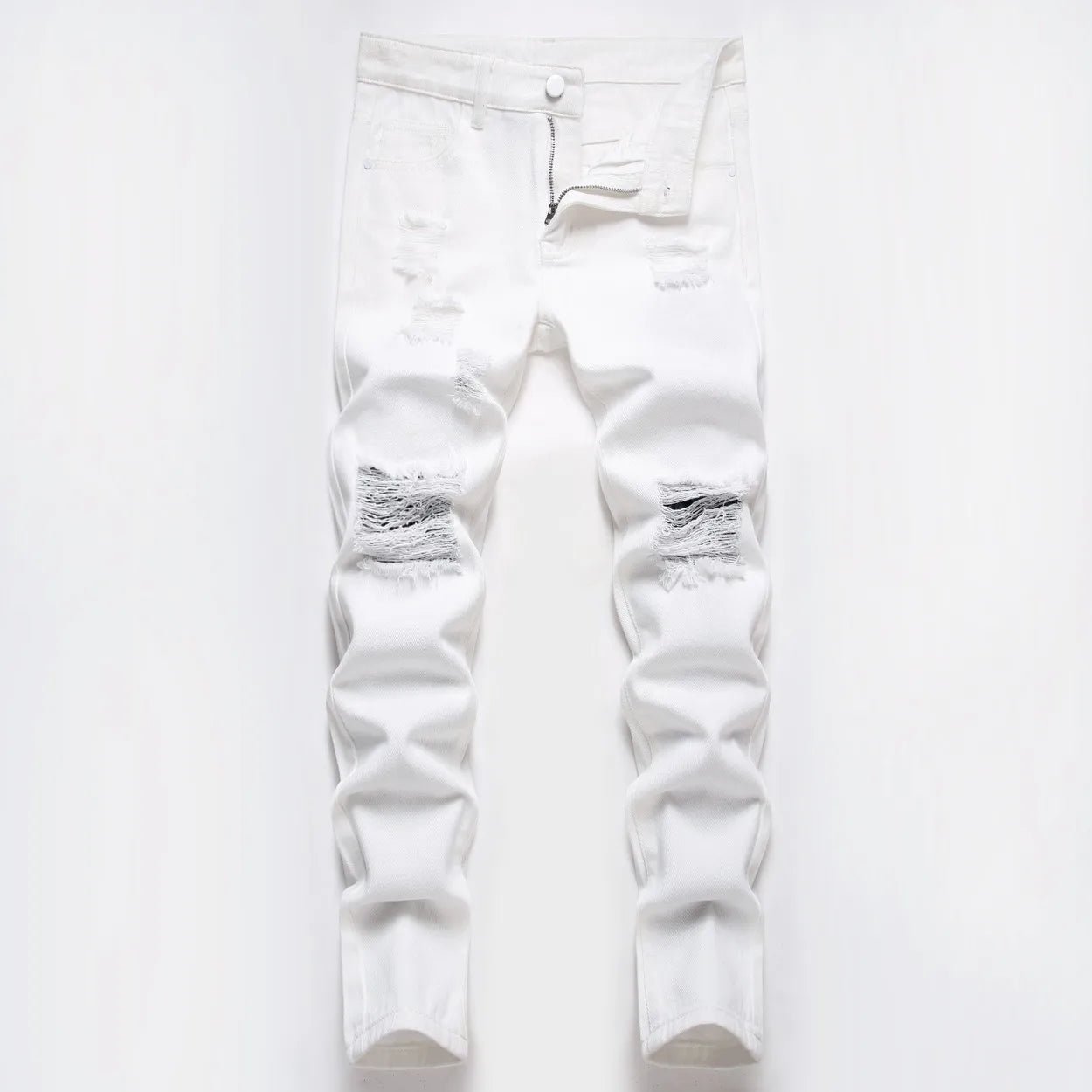 Boys' Light Blue Retro Straight - leg Ripped Jeans Children Washed Distressed Stretch Denim Trousers Big Kids Casual Pants 5 - 16y - PratSN