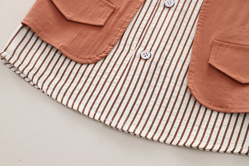 Boys' Shirt Vest Three - Piece Summer Dress - PratSN