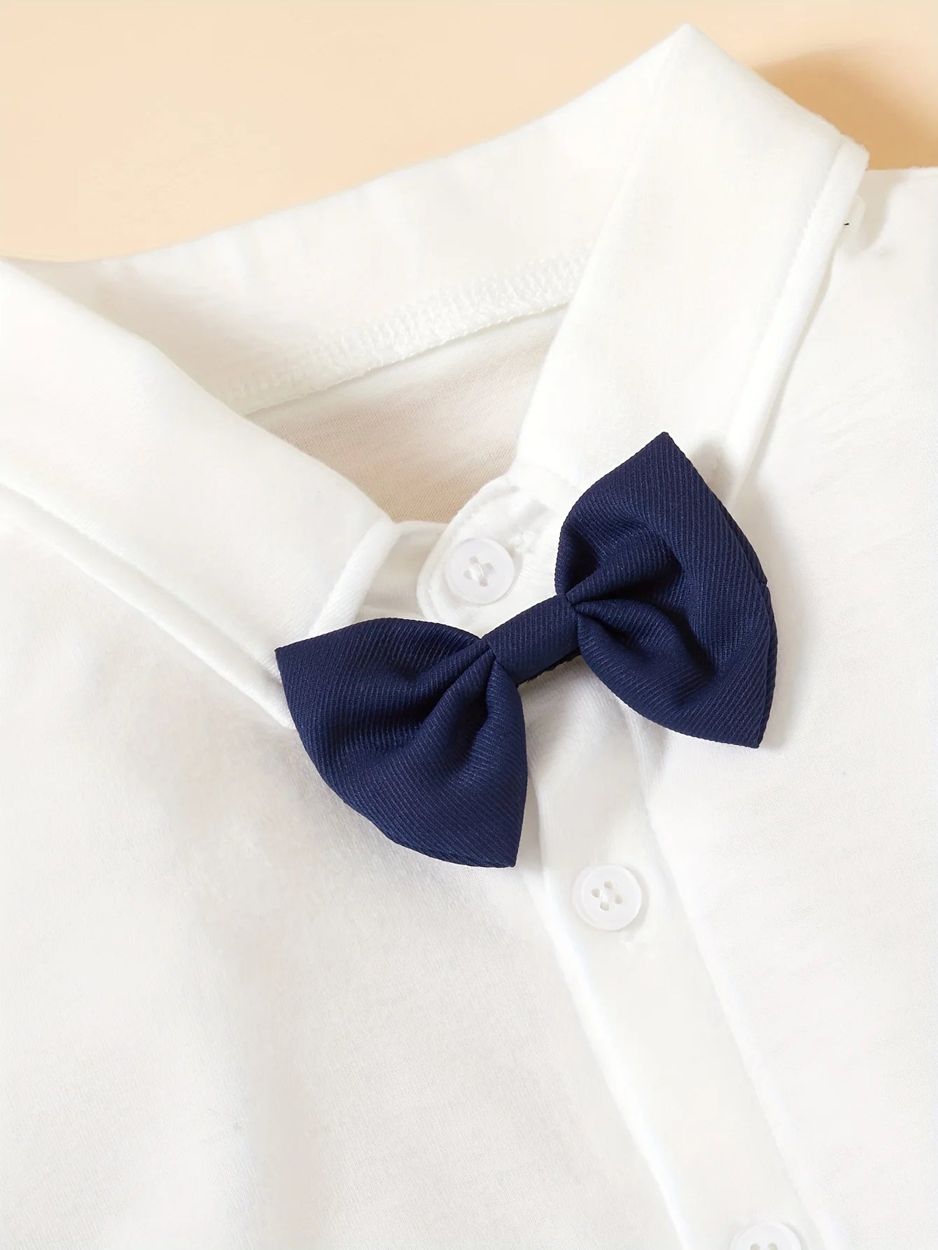 Boys Summer Bow Short sleeved Shirt+Strap Shorts Casual Gentleman Party Dress Two Piece Set - PratSN