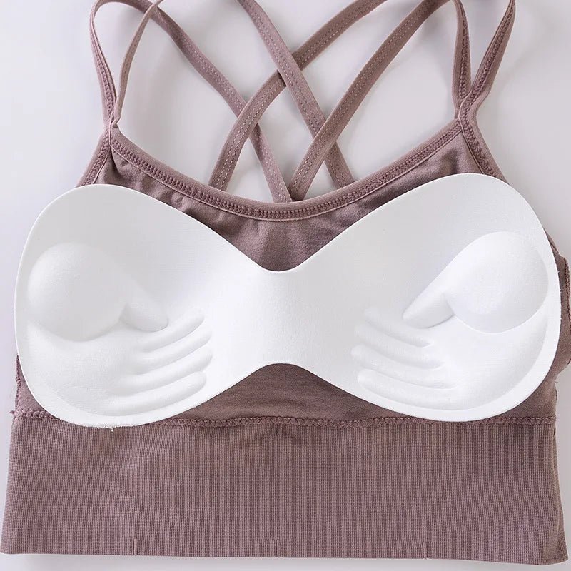 Breathable Sports Bra Anti - sweat Fitness Top Seamless Bra Shockproof Crop Top Women Push up Sport Bra Gym Workout Top - PratSN