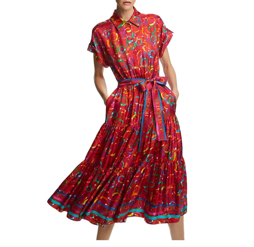 Bright Colours Summer New Colourful Matching Women's Dresses Comfortable To Wear Exquisite Workmanship Retro Versatile - PratSN