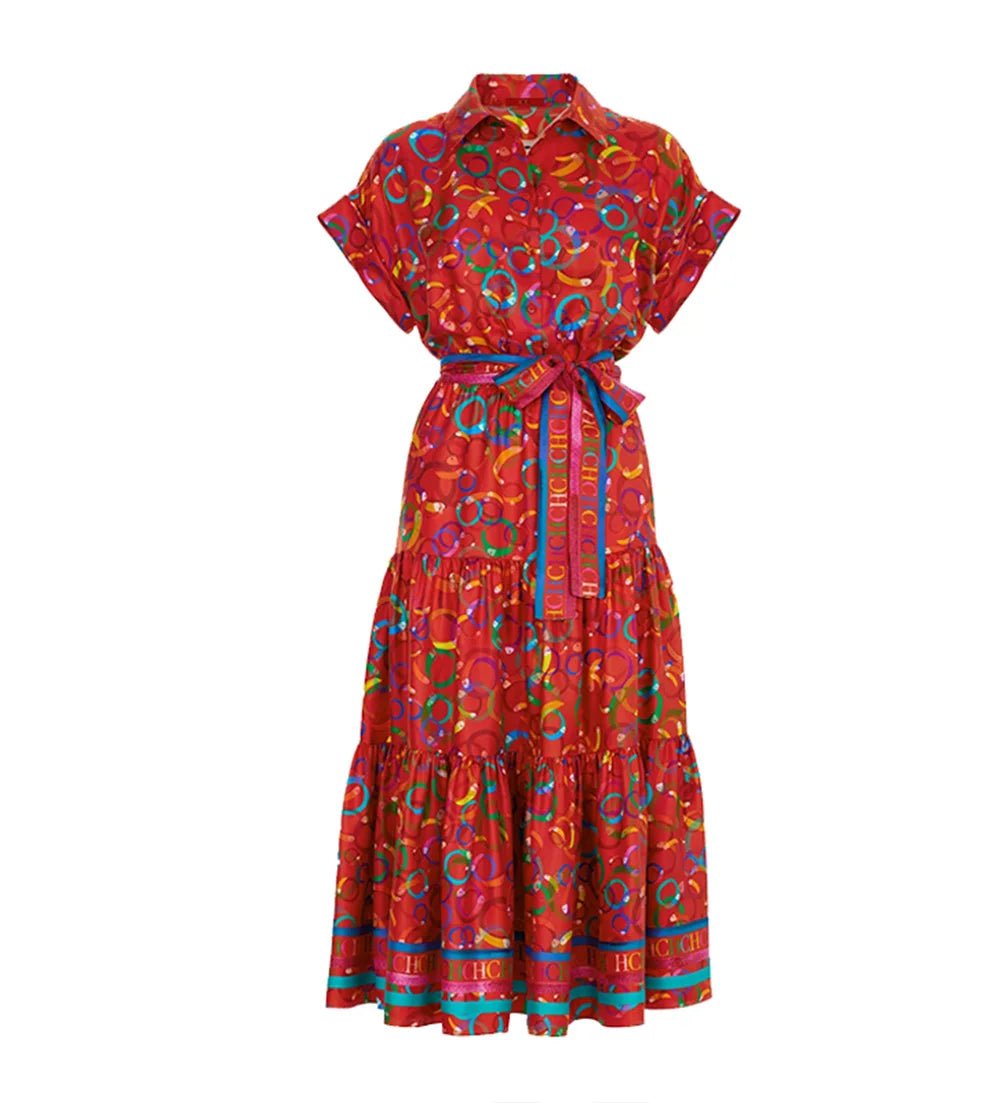 Bright Colours Summer New Colourful Matching Women's Dresses Comfortable To Wear Exquisite Workmanship Retro Versatile - PratSN