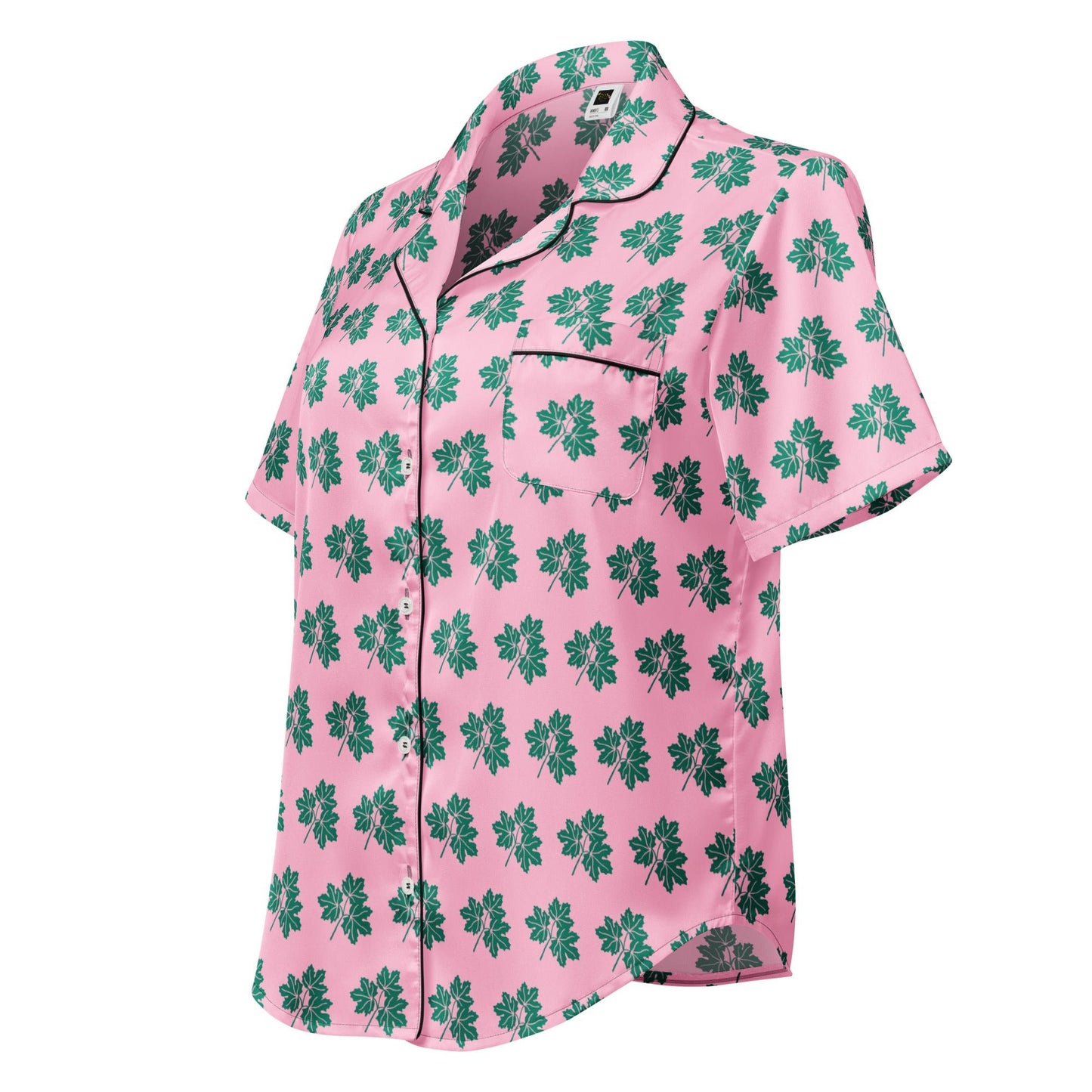 Brilliant Rose Color All - over print women’s short sleeve pajama top - PratSN