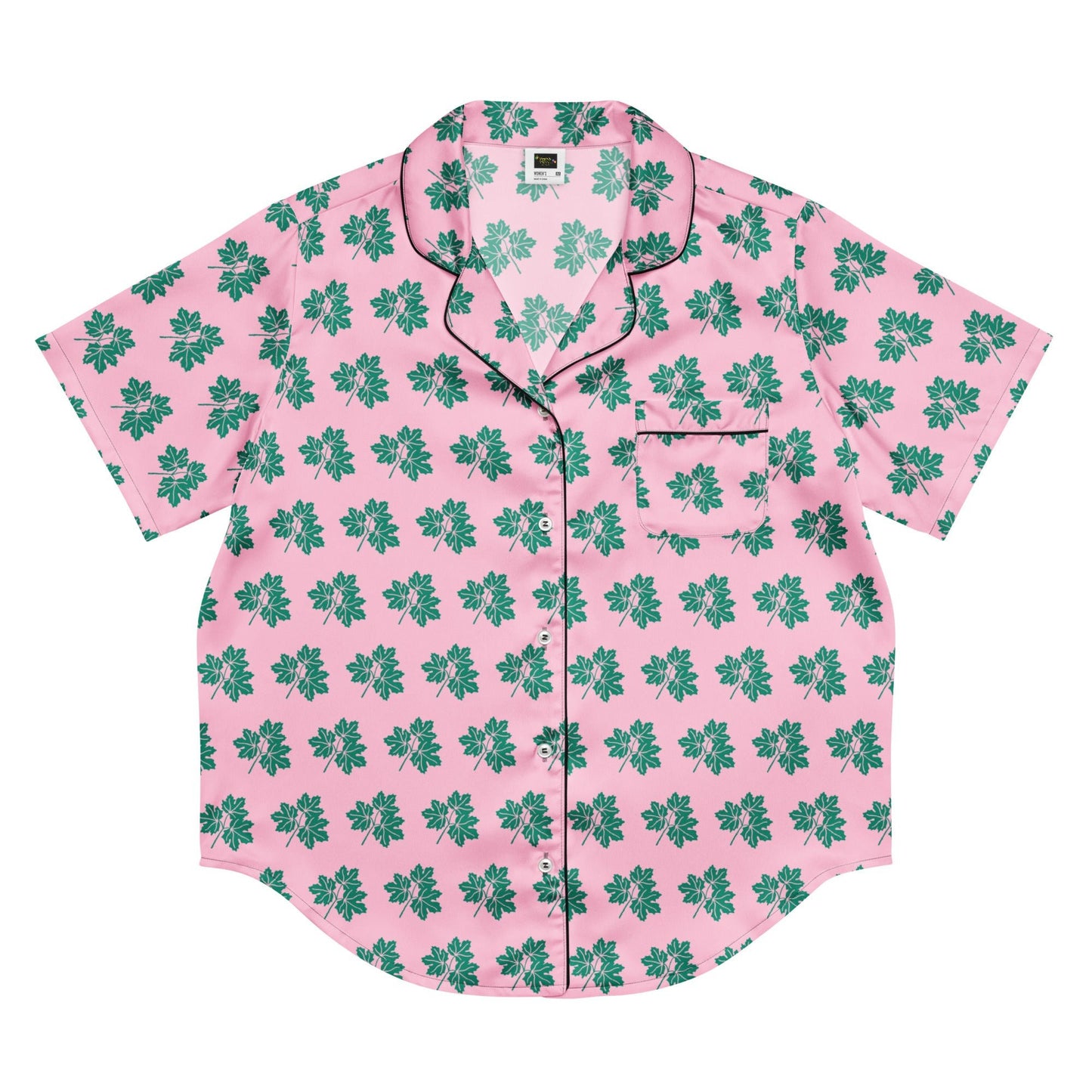 Brilliant Rose Color All - over print women’s short sleeve pajama top - PratSN