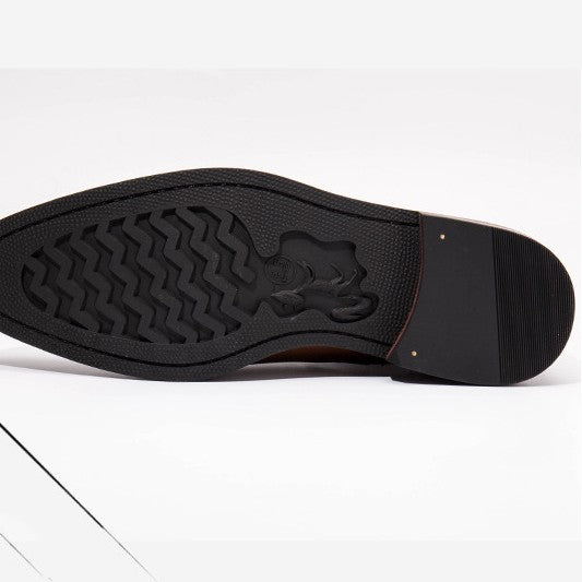Brown Head Leather Business Shoes For Men - PratSN
