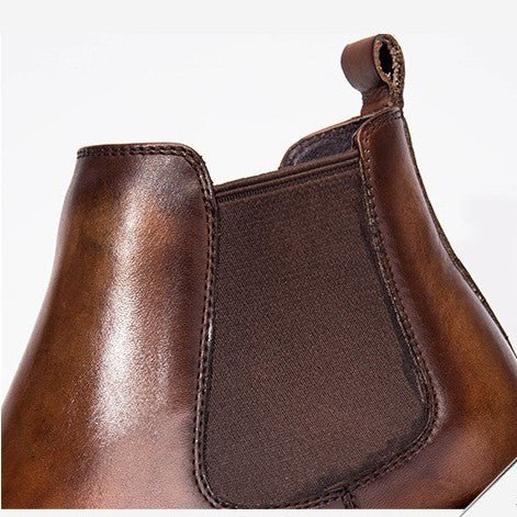 Brown Head Leather Business Shoes For Men - PratSN