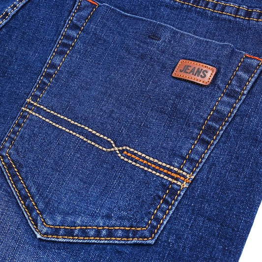 Business Men's Jeans Casual Straight Stretch Fashion Classic Blue Black Work Denim Trousers Male Brand Clothing - PratSN