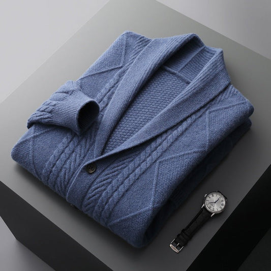 Cashmere Cardigan Men's Half Turtleneck Button Cashmere Coat - PratSN