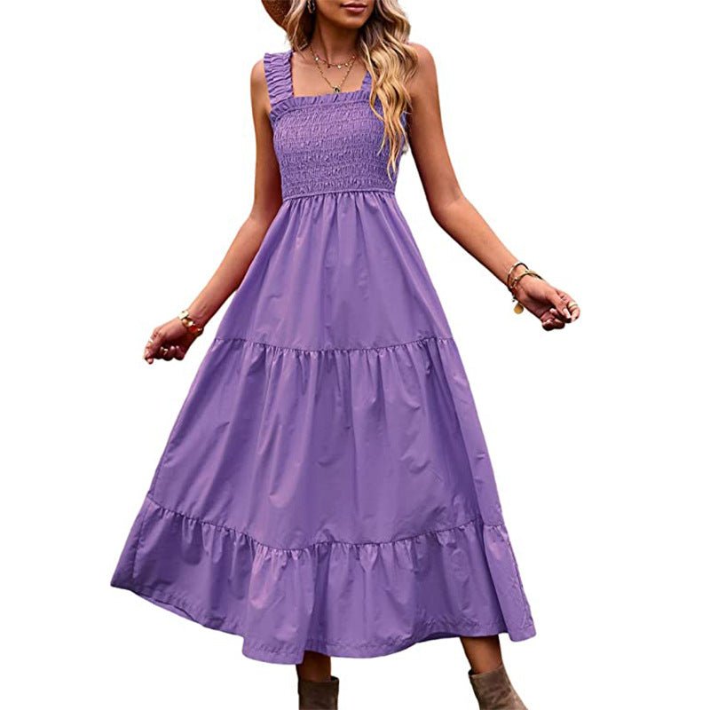 Casual Bohemian Sleeveless Spaghetti Strap Women's Summer Maxi Dress - PratSN
