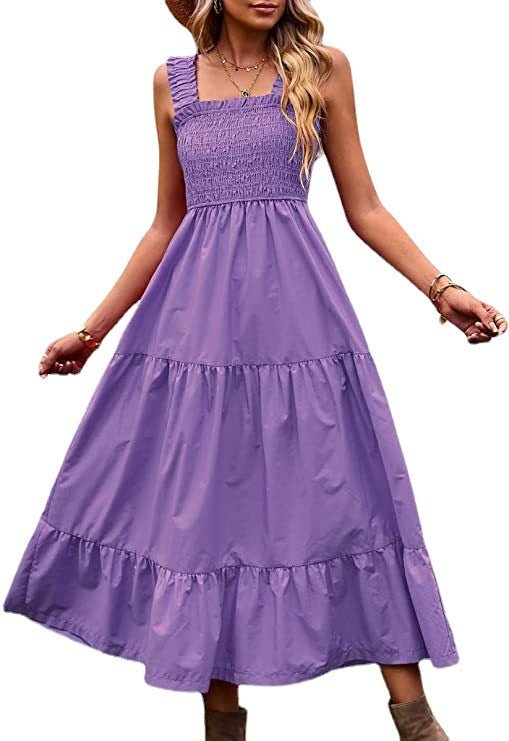 Casual Bohemian Sleeveless Spaghetti Strap Women's Summer Maxi Dress - PratSN